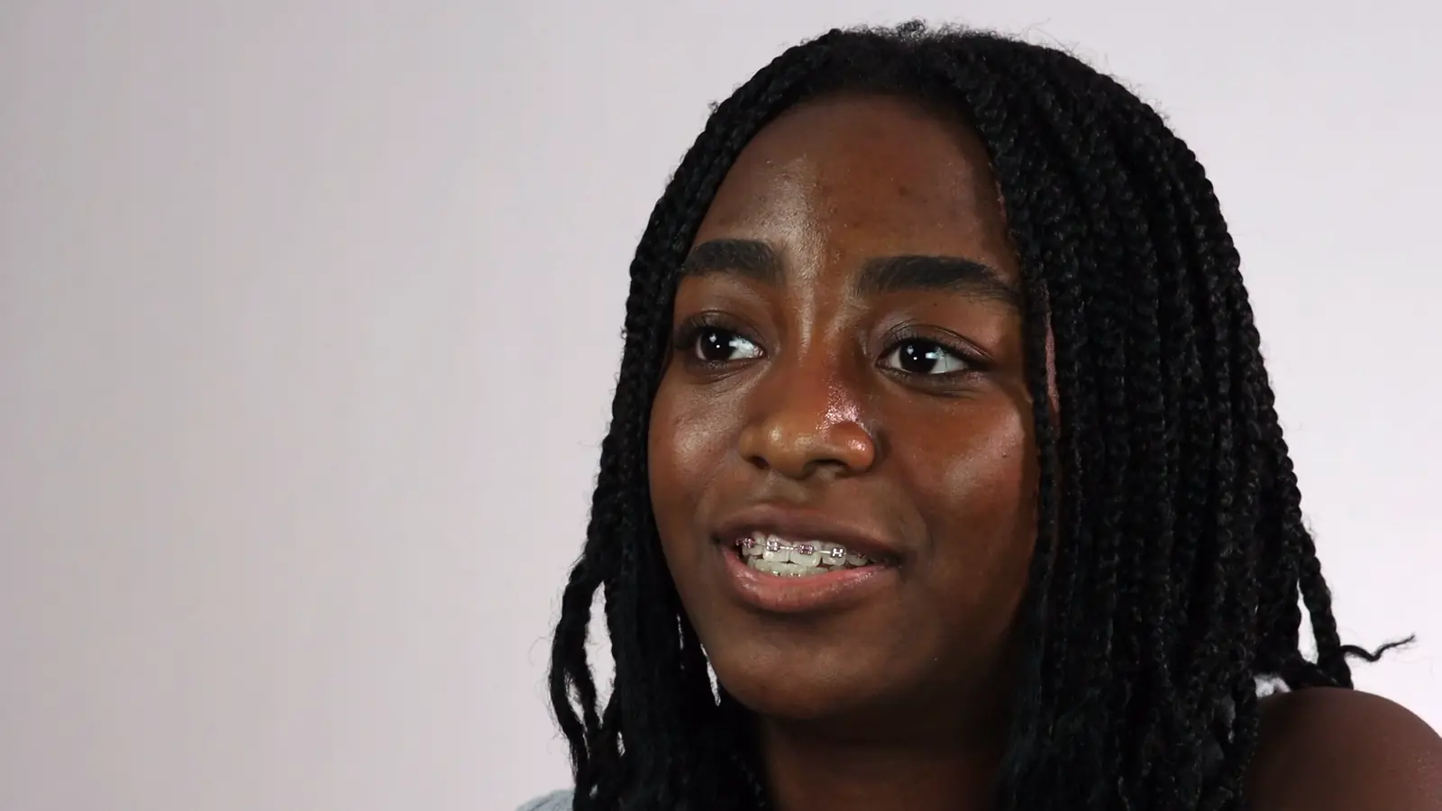 Still from video, student interview for MLK Assembly